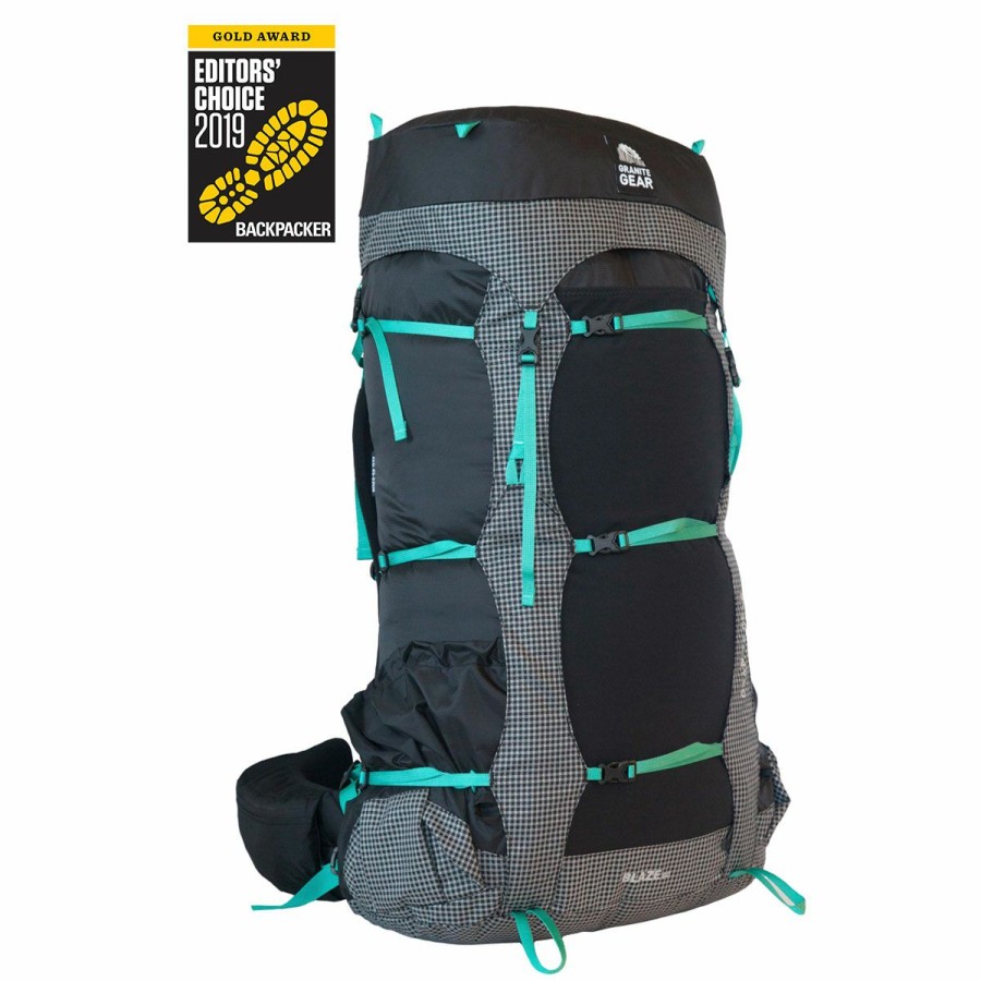 Backpacks * | Granite Gear Blaze 60 Women'S Black / Black Gingham / Teal