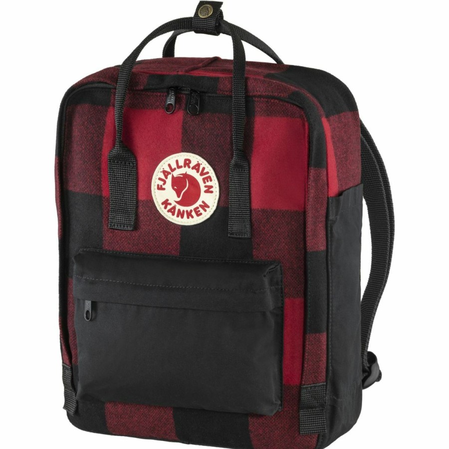 Backpacks * | Fjallraven Kanken Re-Wool Red / Black