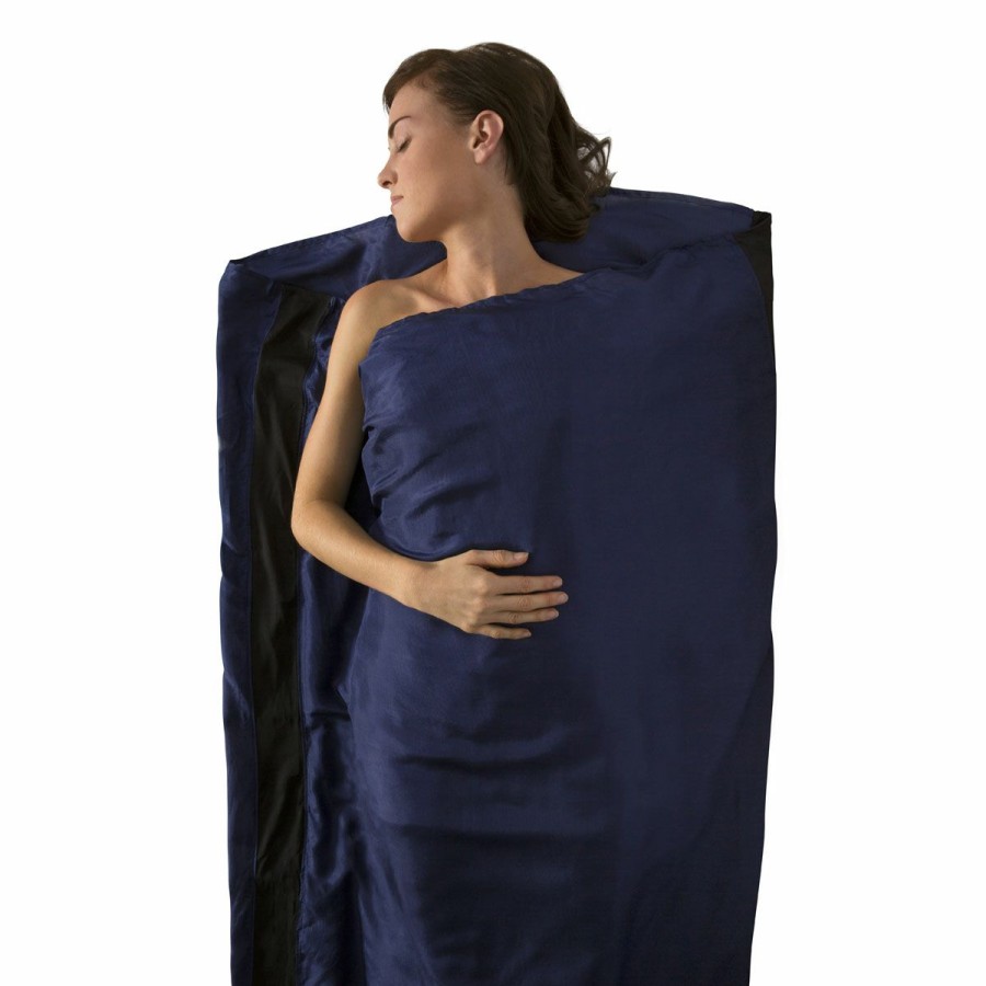 Sleeping Bags * | Sea To Summit Silk Travel Liner Long Navy Blue